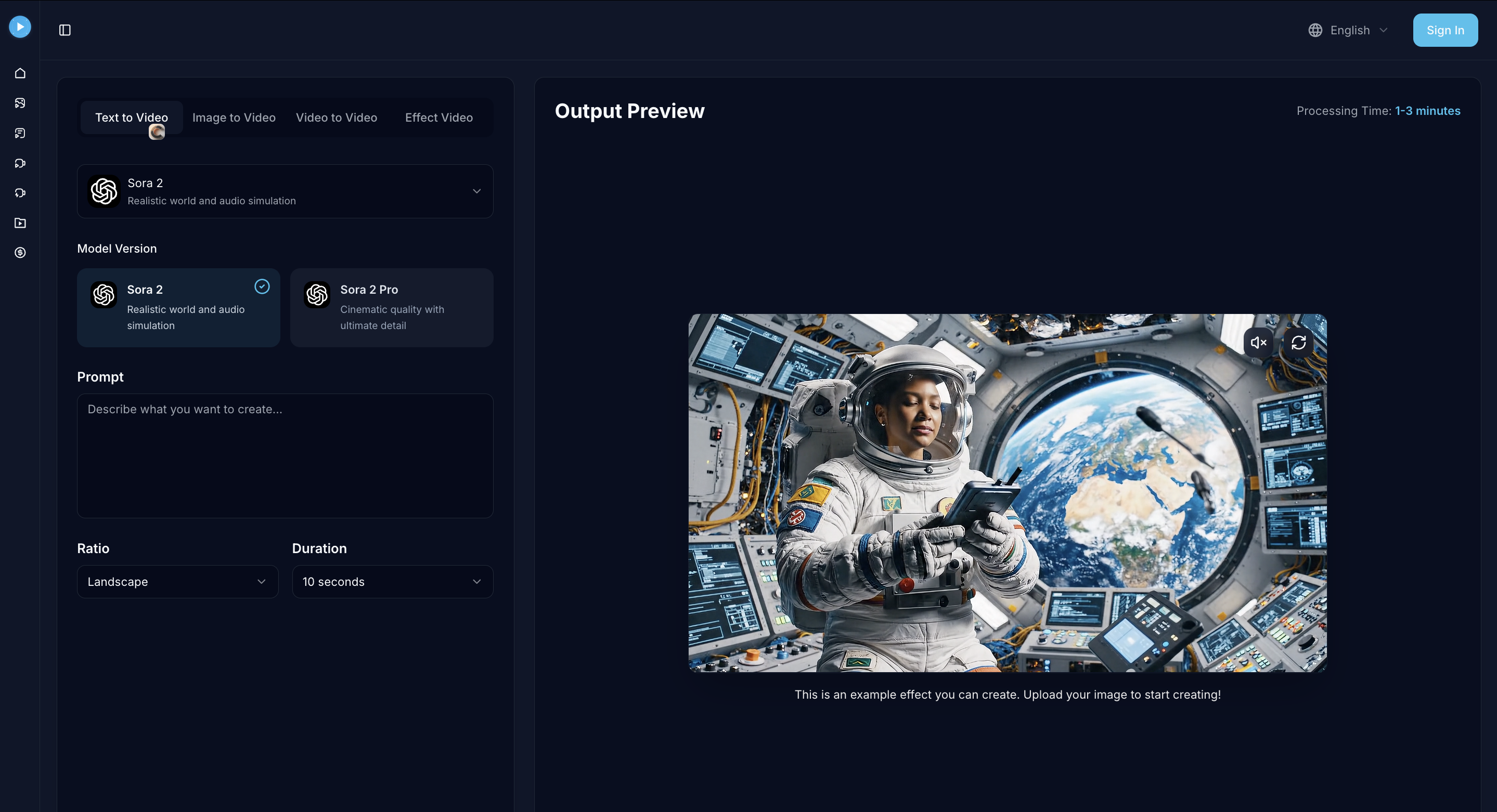 VideoWeb-Turn Ideas into Pro AI Videos - Screenshot 4 showing product features and functionality