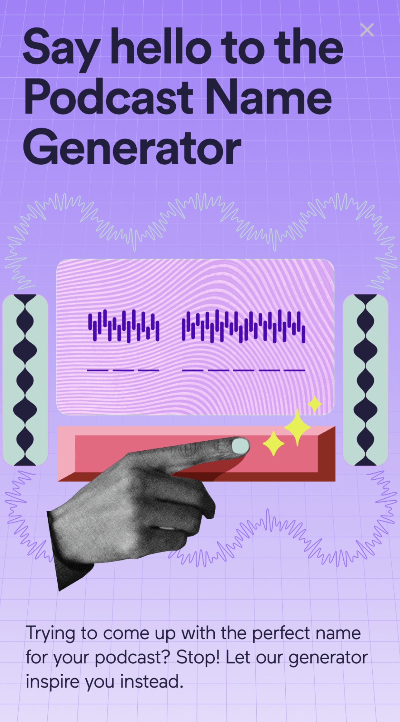 Media Generator Nama Podcast - Tekan butang, menghasilkan nama podcast 1