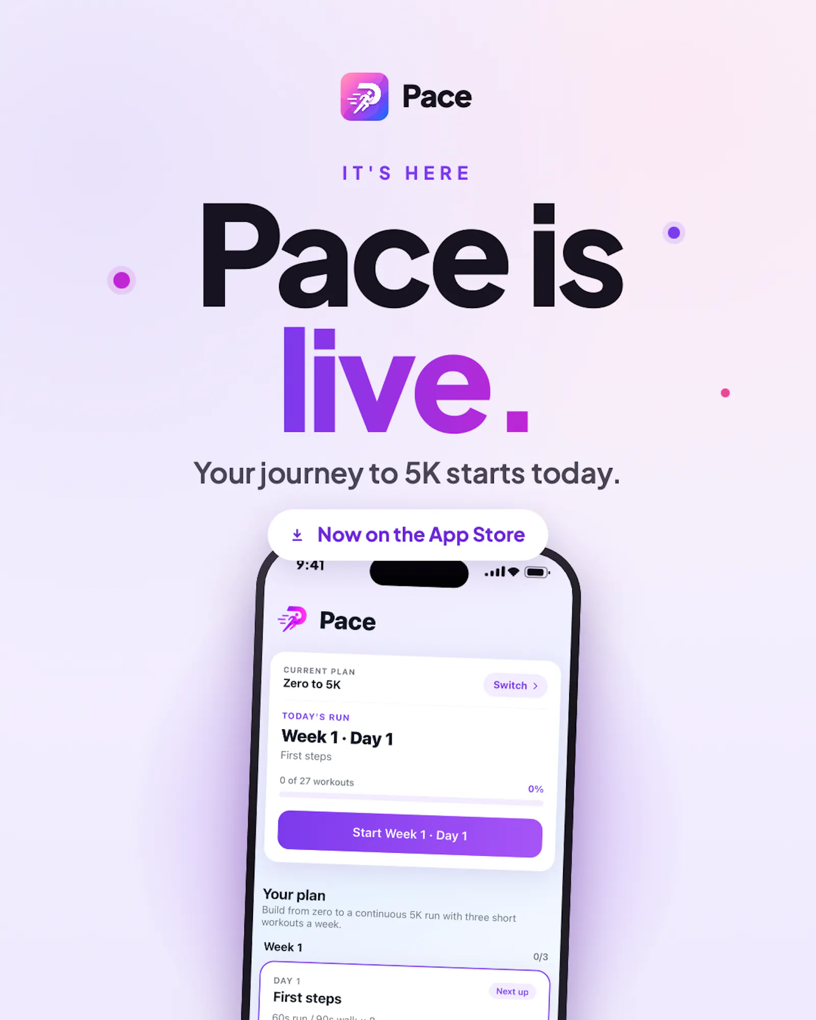 Pace: Couch to 5K Run Coach screenshot 1