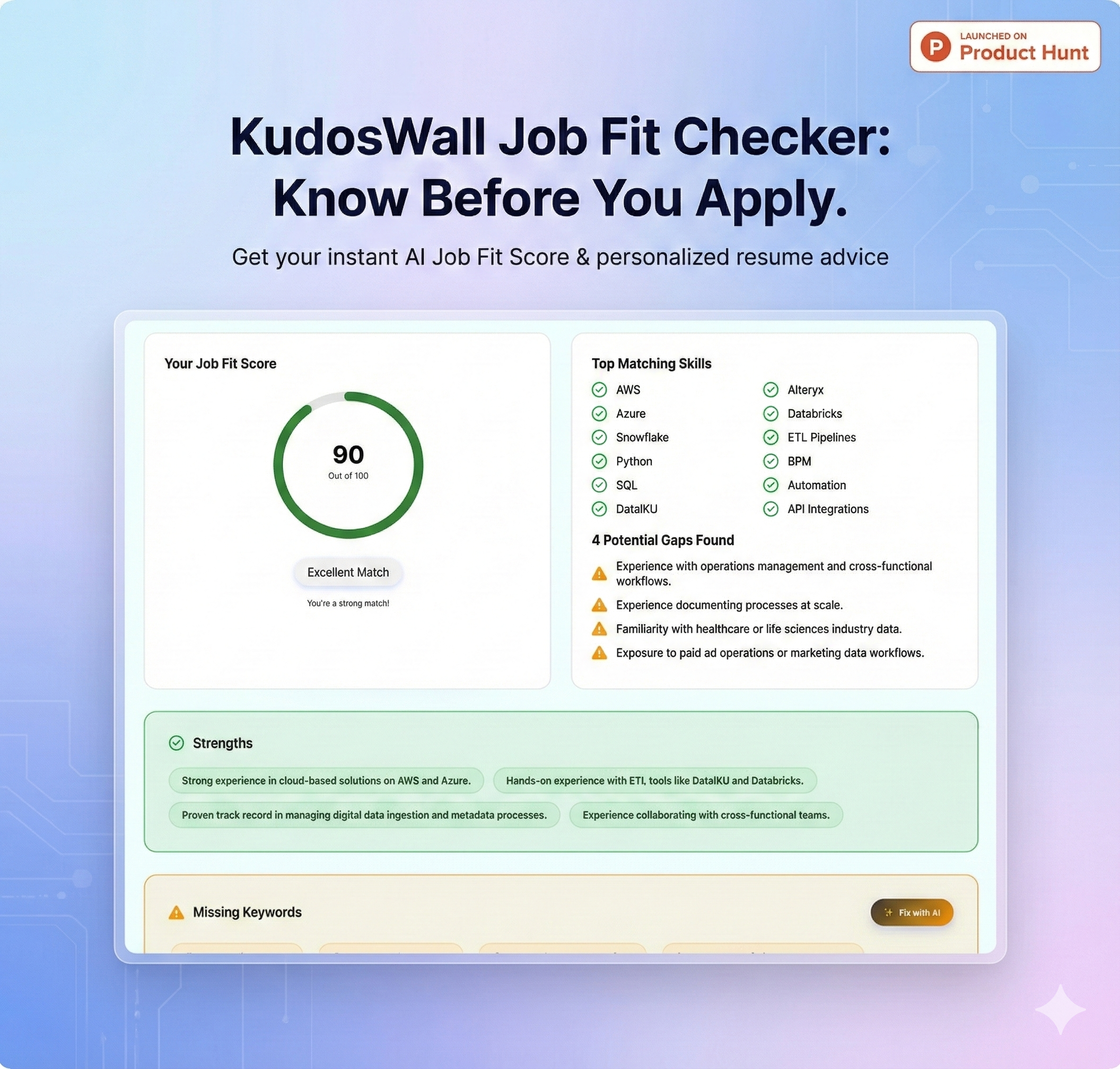 Job Fit Checker by KudosWall gallery image
