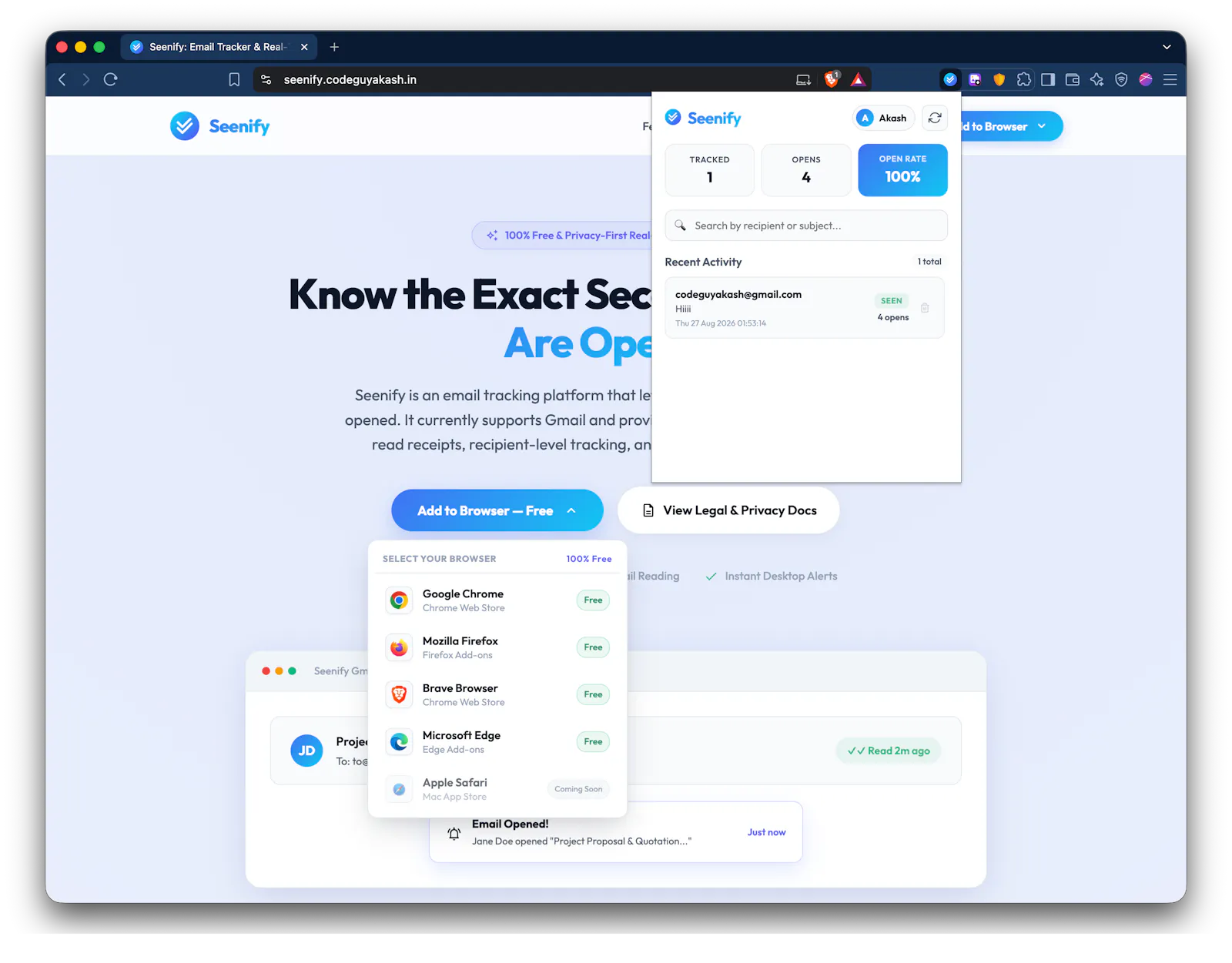 Seenify - Email Tracker screenshot 3