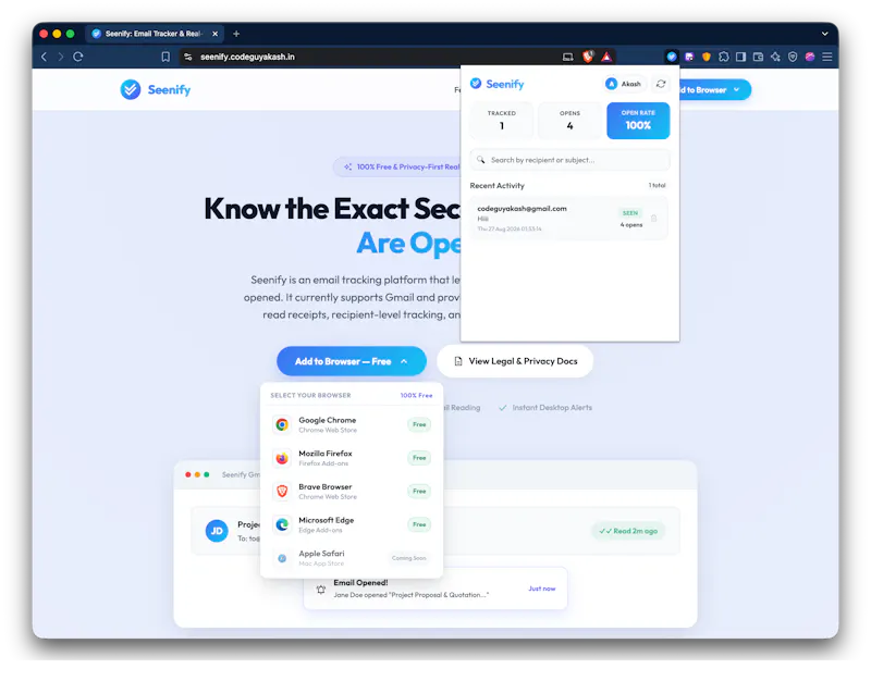 Seenify - Email Tracker screenshot 3