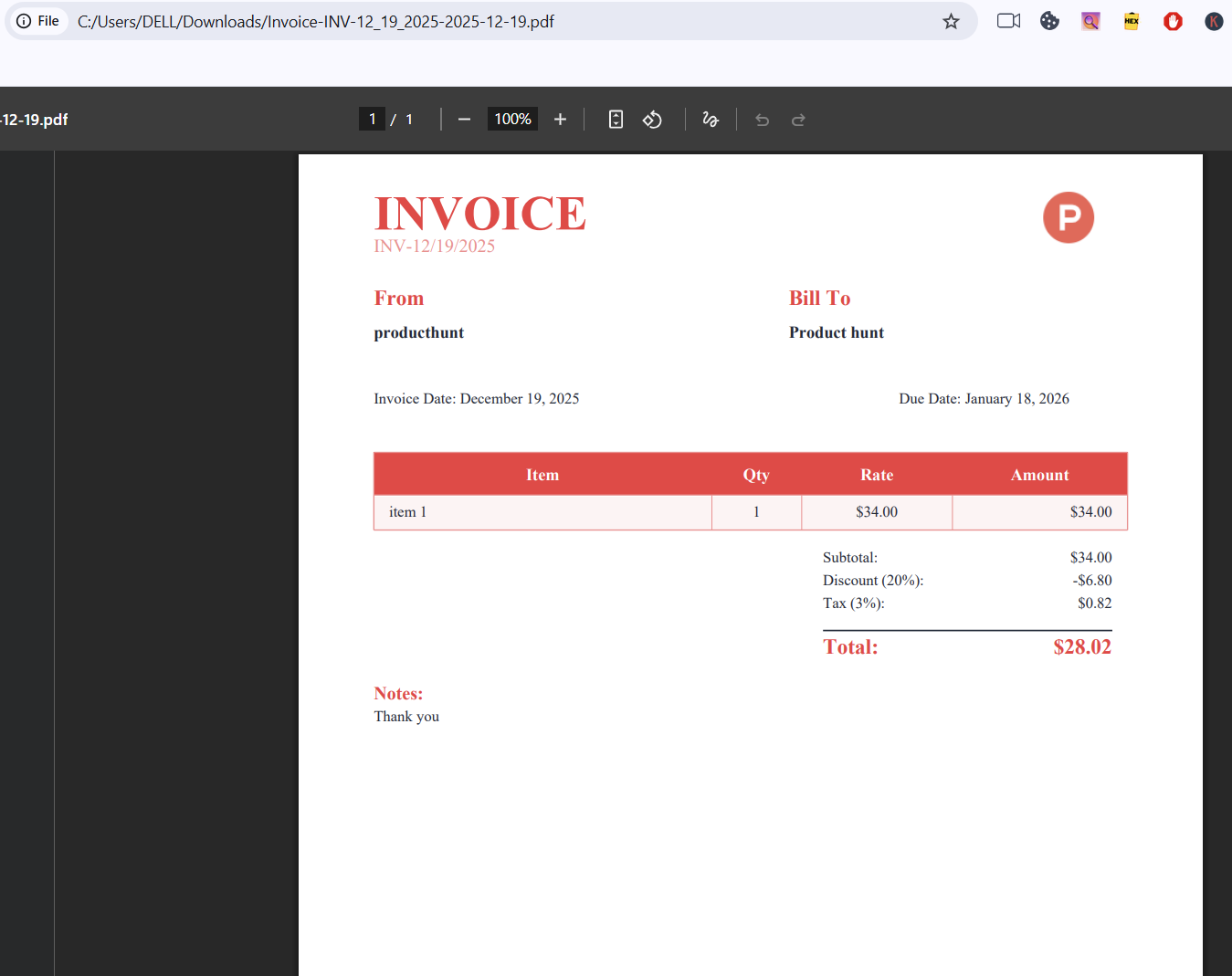 InvoiceGen gallery image