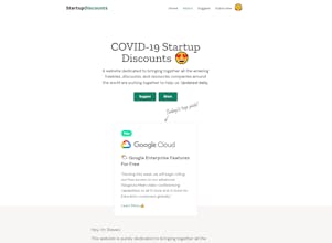 COVID-19 Startup Discounts 🦄 gallery image