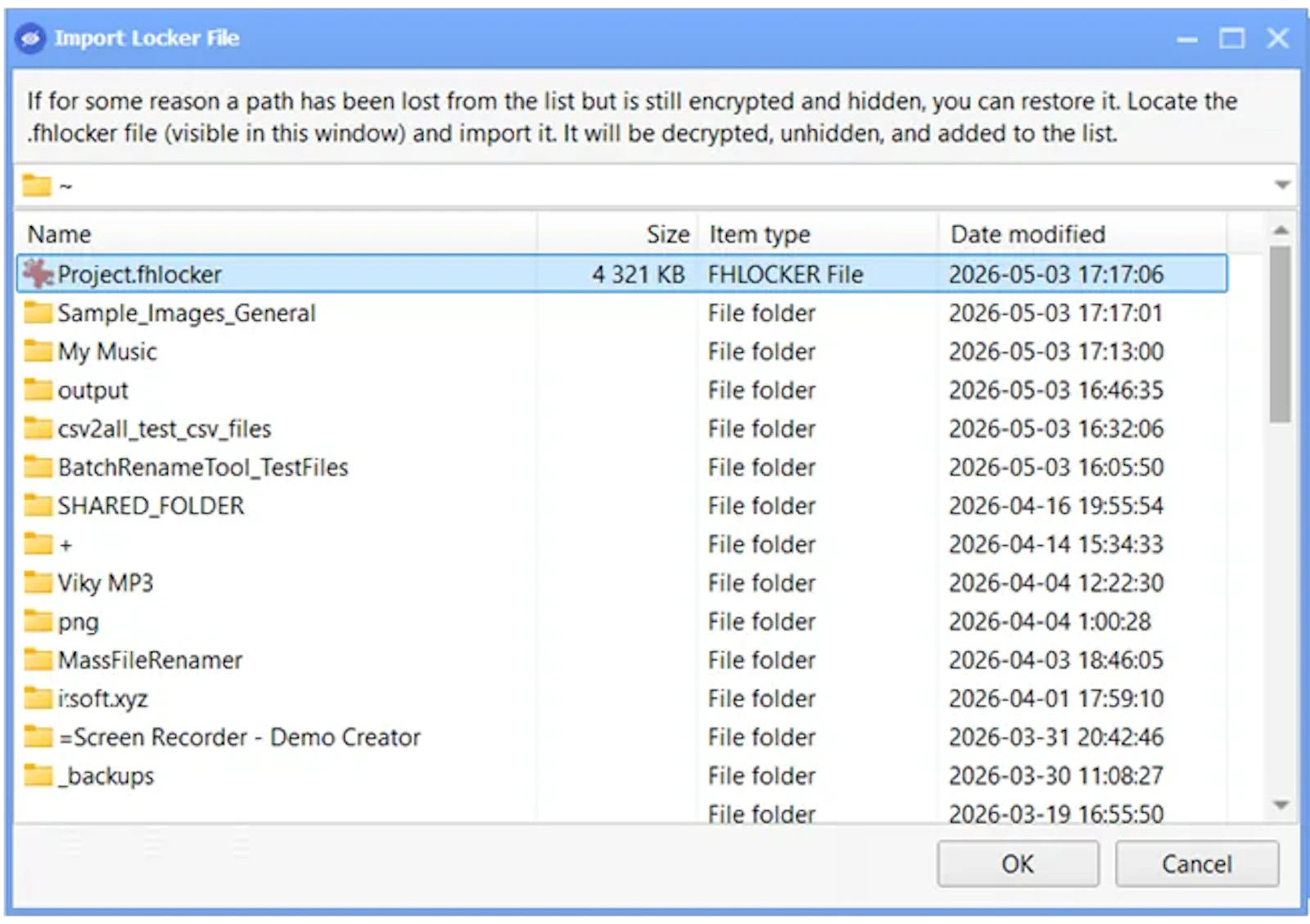 TKO Folder Hider screenshot 1