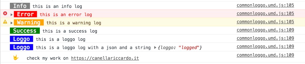 1 GitHub - thecreazy/common-loggo: Fancy logging for your browser gallery image