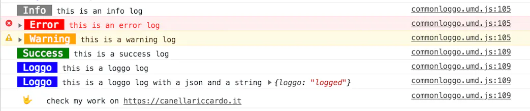 1 GitHub - thecreazy/common-loggo: Fancy logging for your browser gallery image
