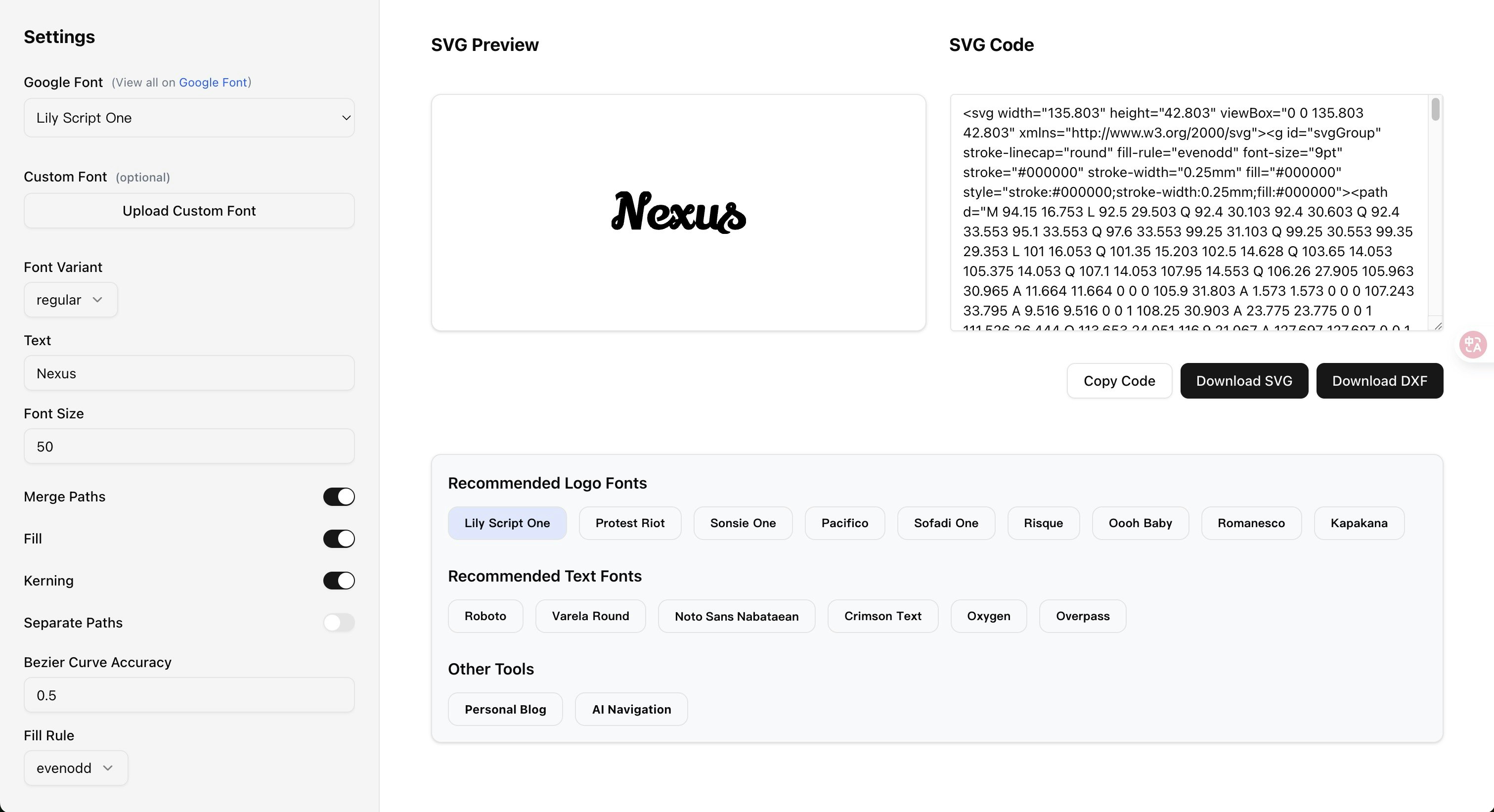 Google Font ไปยังเส้นทาง SVG - Google Font เป็น SVG Path Converter media 1
