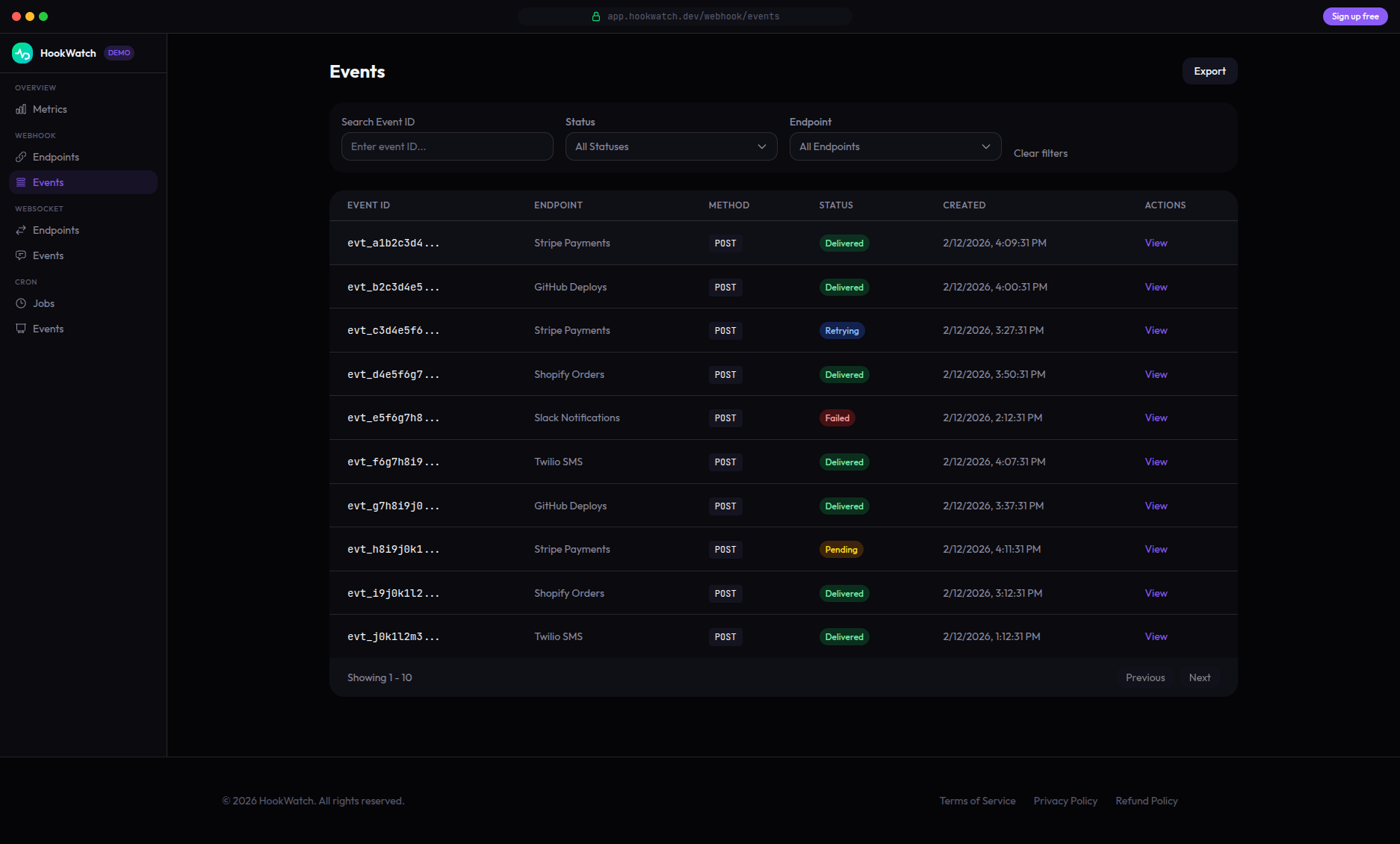 HookWatch - Screenshot 4 showing product features and functionality