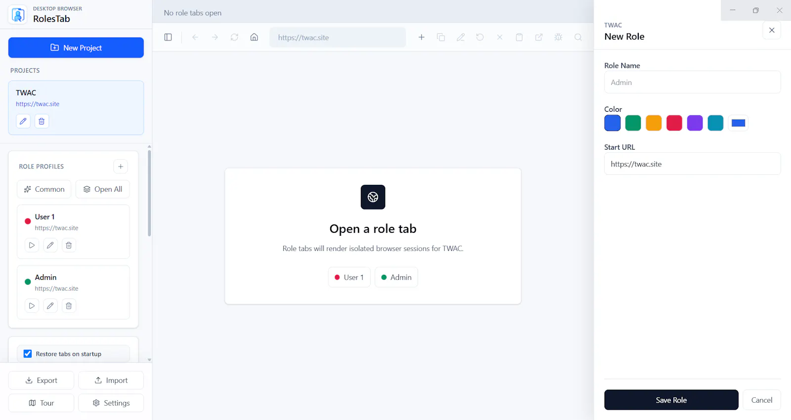 RolesTab screenshot 2