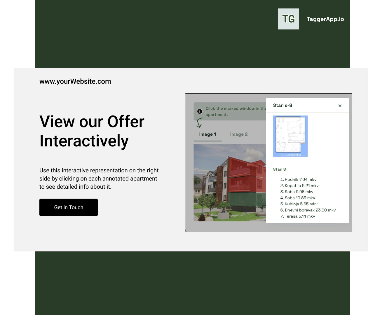 Tagger - Interaktive Immobilienbett einbetten media 3