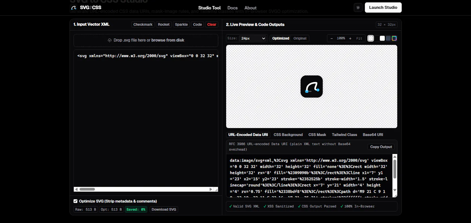 SVG2CSS screenshot 2