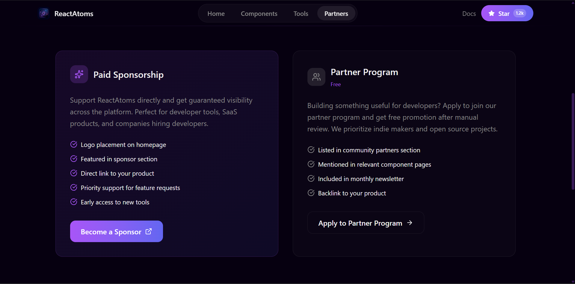 ReactAtoms – React Components Library - Screenshot 2 showing product features and functionality