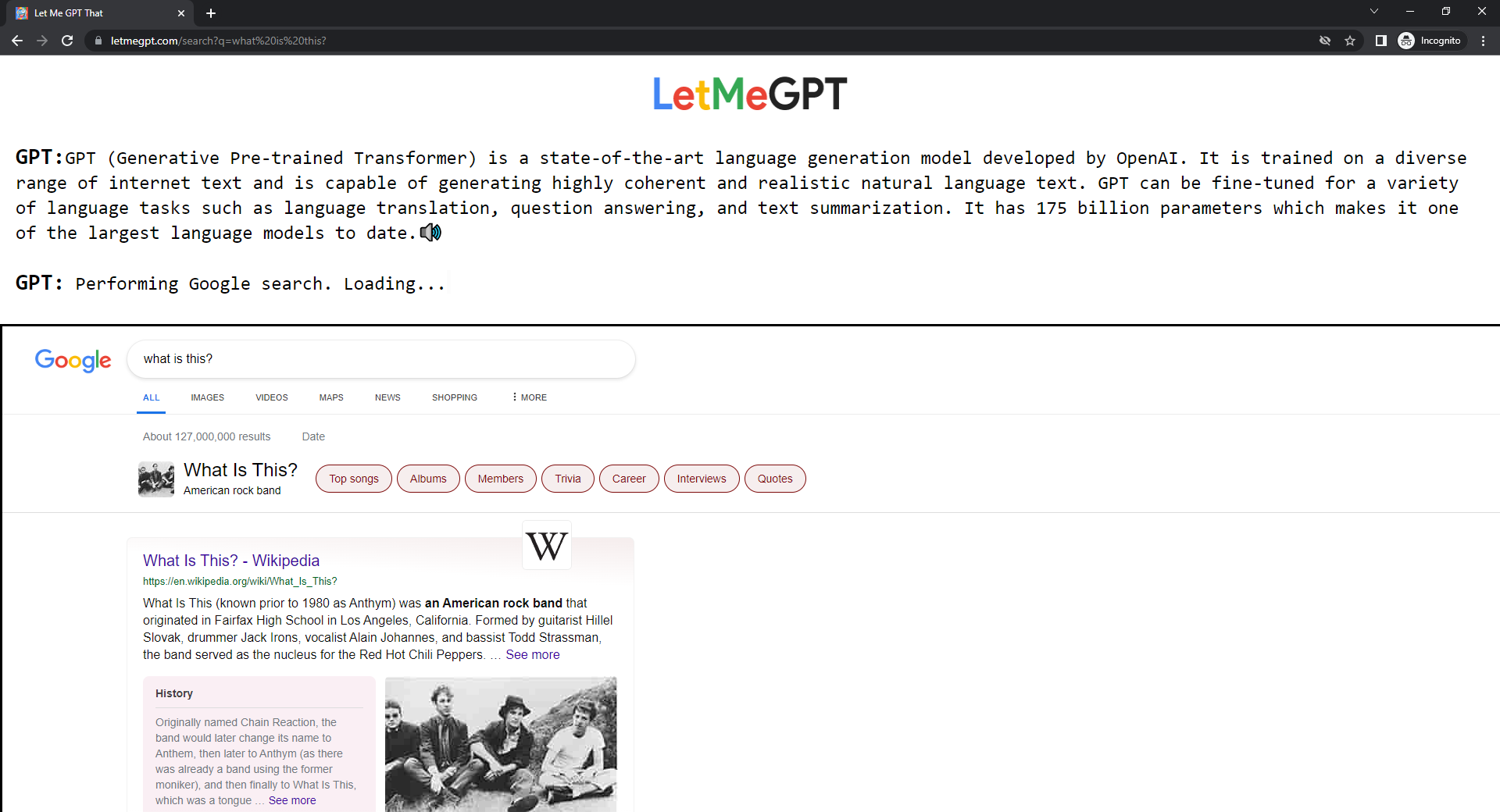 LMGTFY + GPT = LetMeGPT gallery image