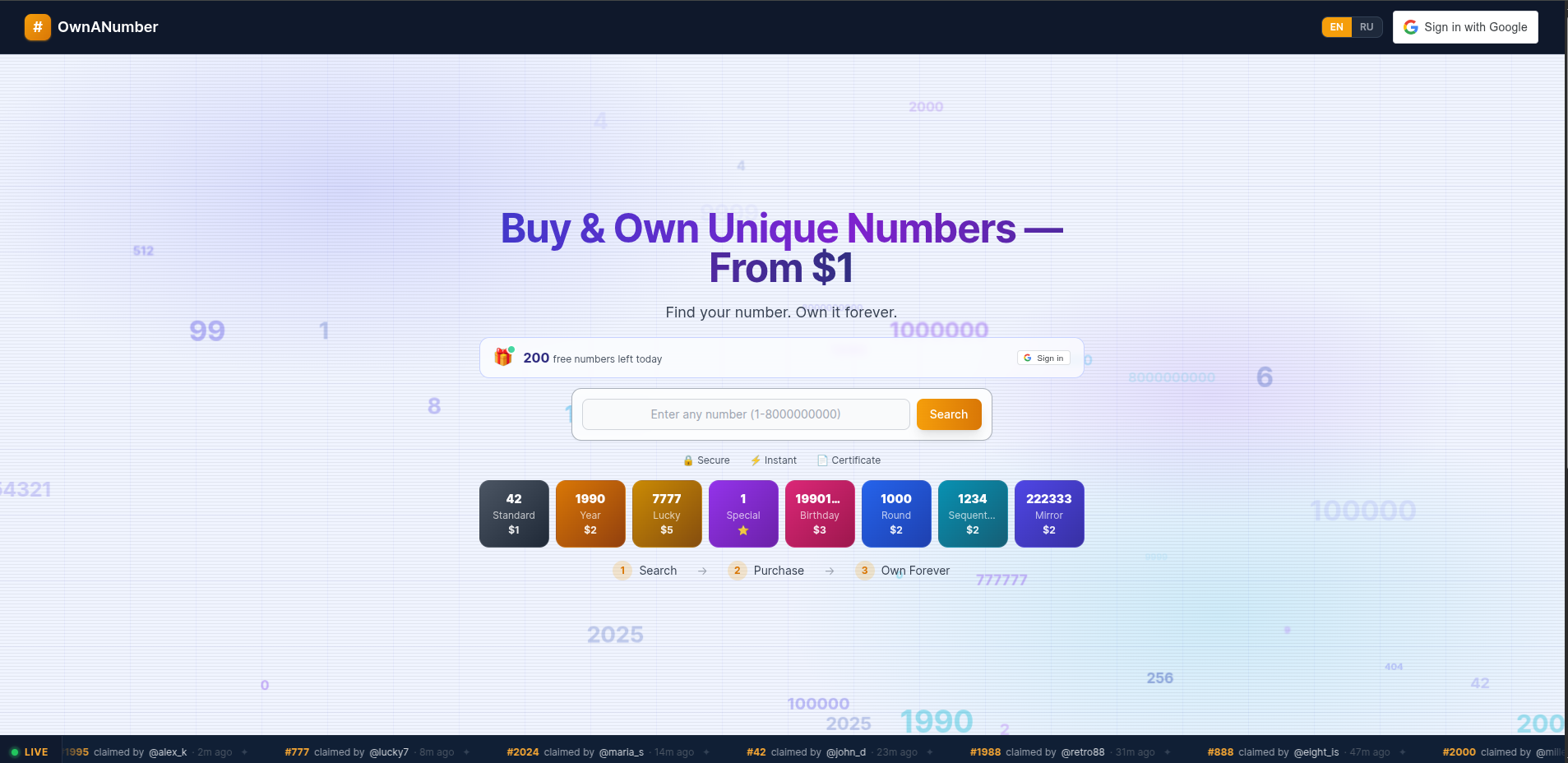 OwnANumber gallery image