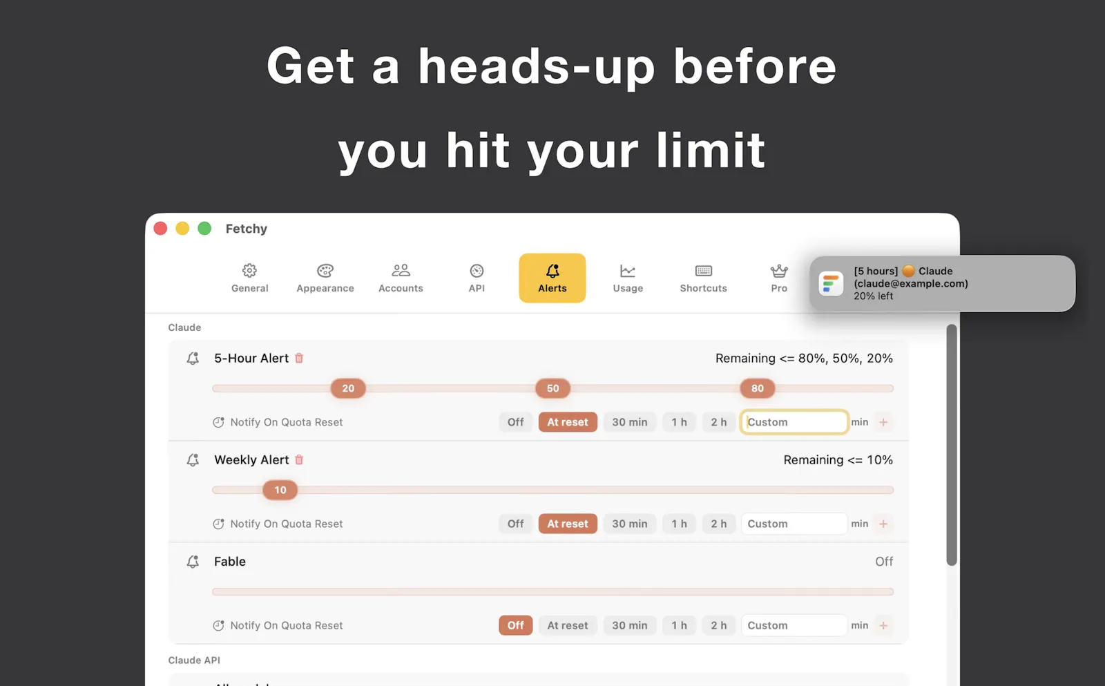 Fetchy: AI Usage Menu Bar screenshot 3
