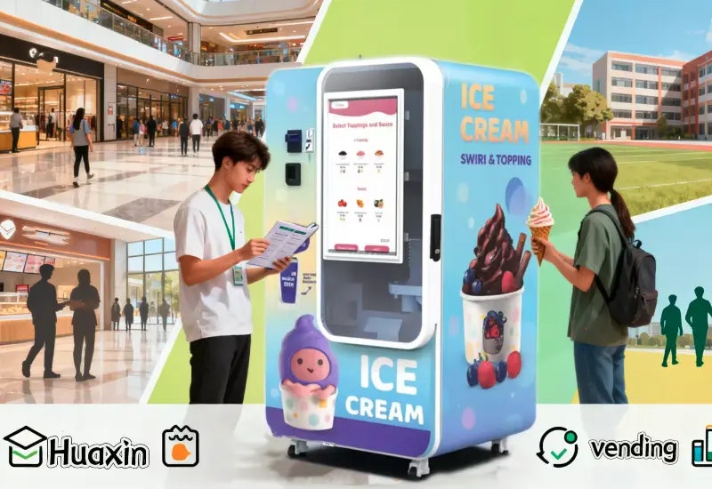 Automatic Ice Cream Vending Machine - Product Hunt launch logo and brand identity