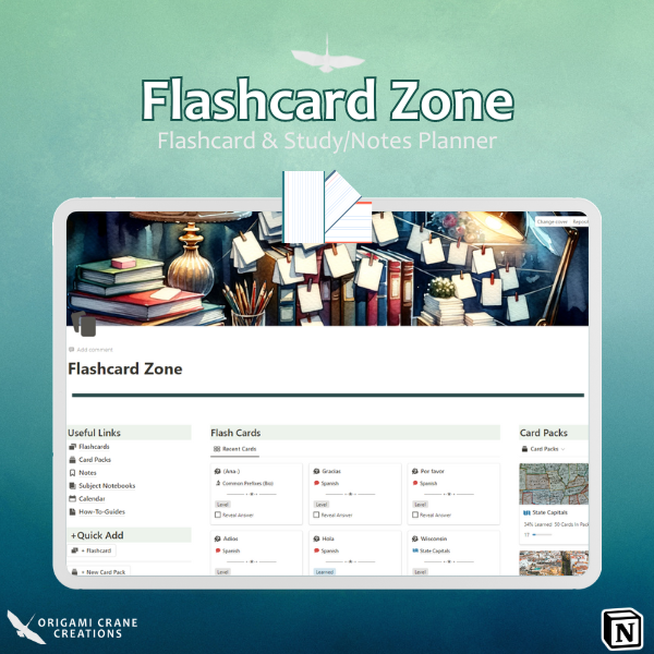 Flash Card Zone (Powered by Notion)