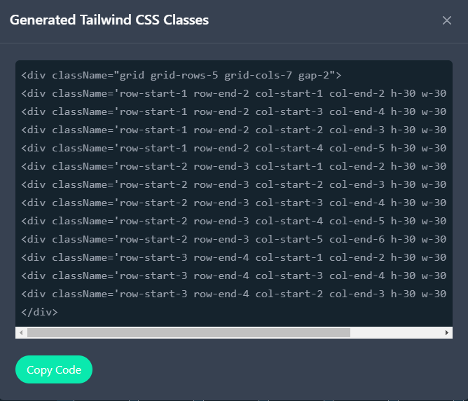 Mídia 4 de Gerador de layout de grade CSS do Tailwind CSS