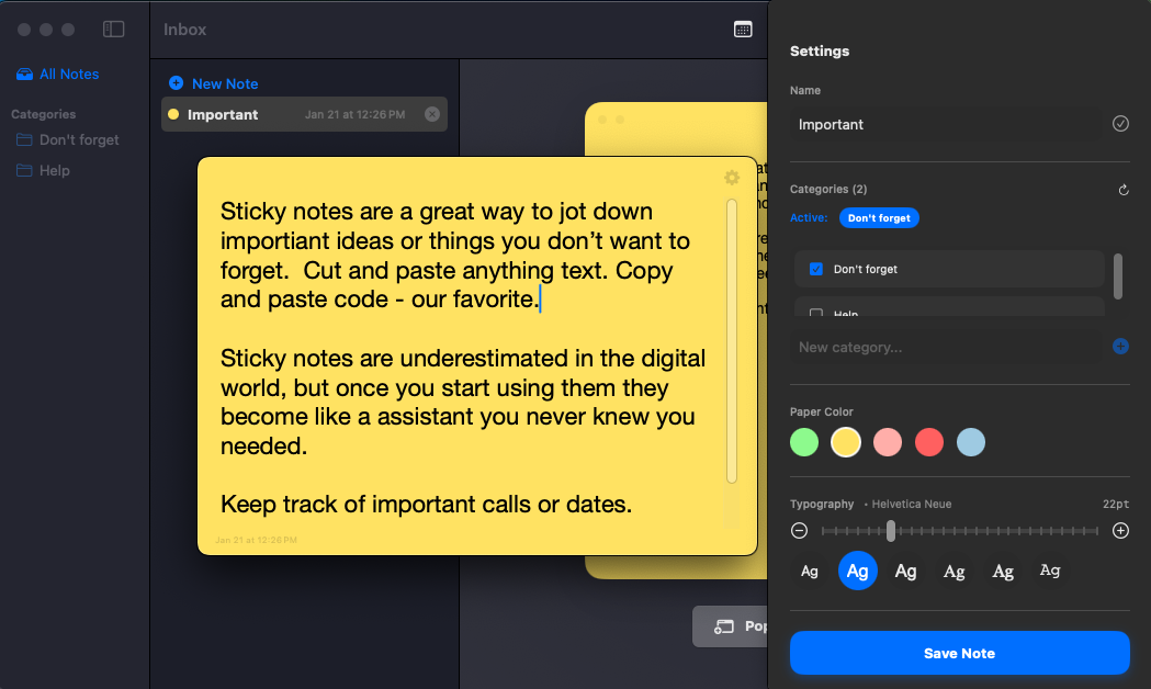 Smart Sticky Notes - Screenshot 4 showing product features and functionality