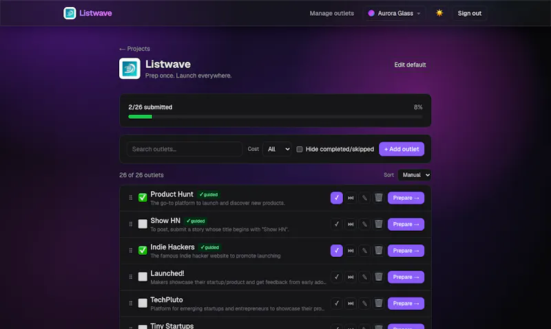 Listwave screenshot 3