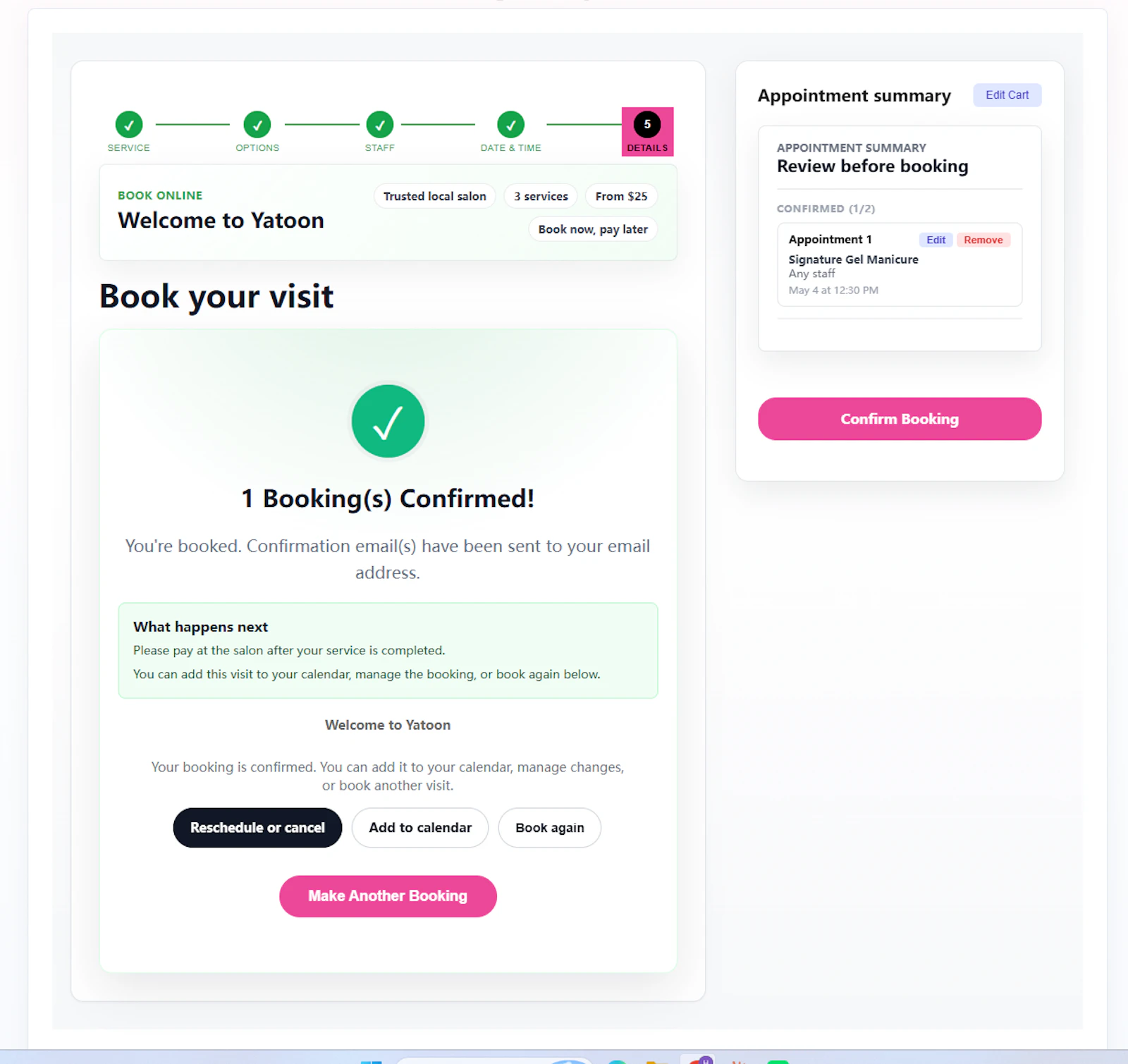 Yatoon Booking for Salons & Spas screenshot 10