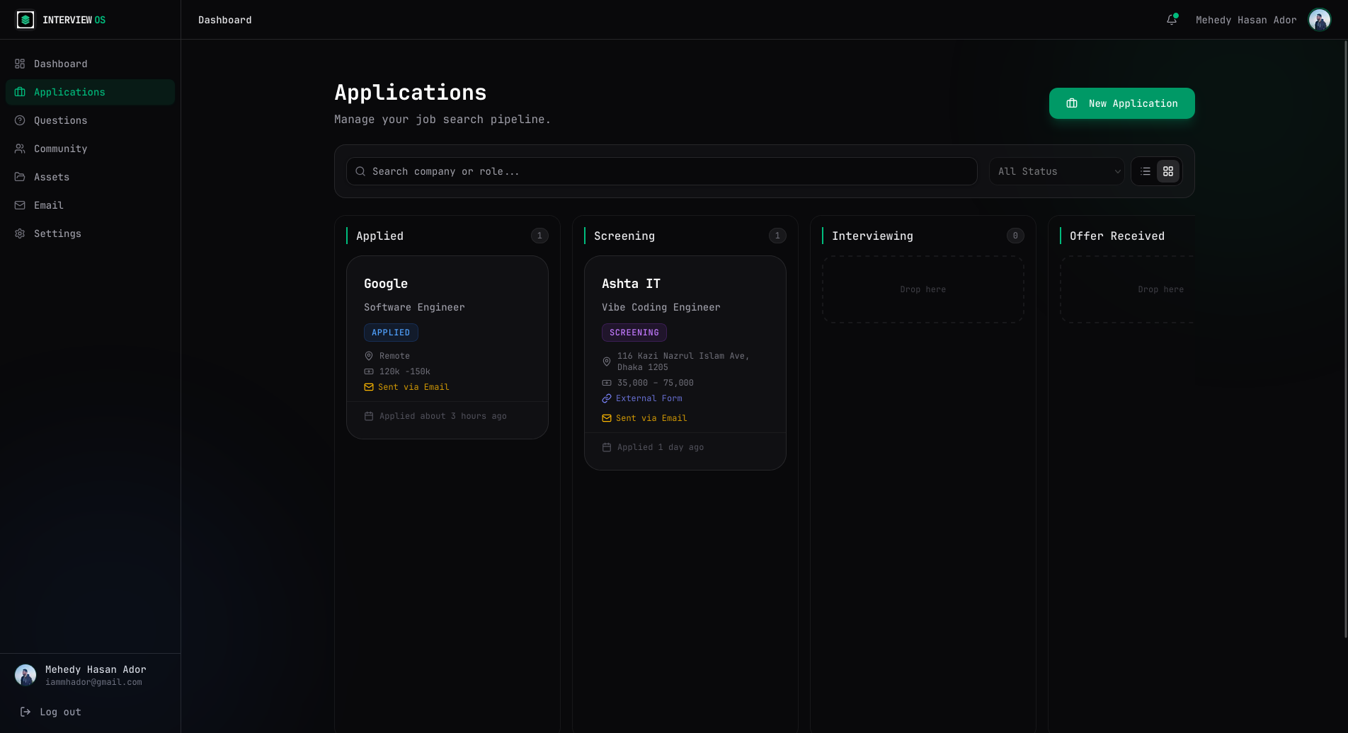 Interview OS - Screenshot 3 showing product features and functionality