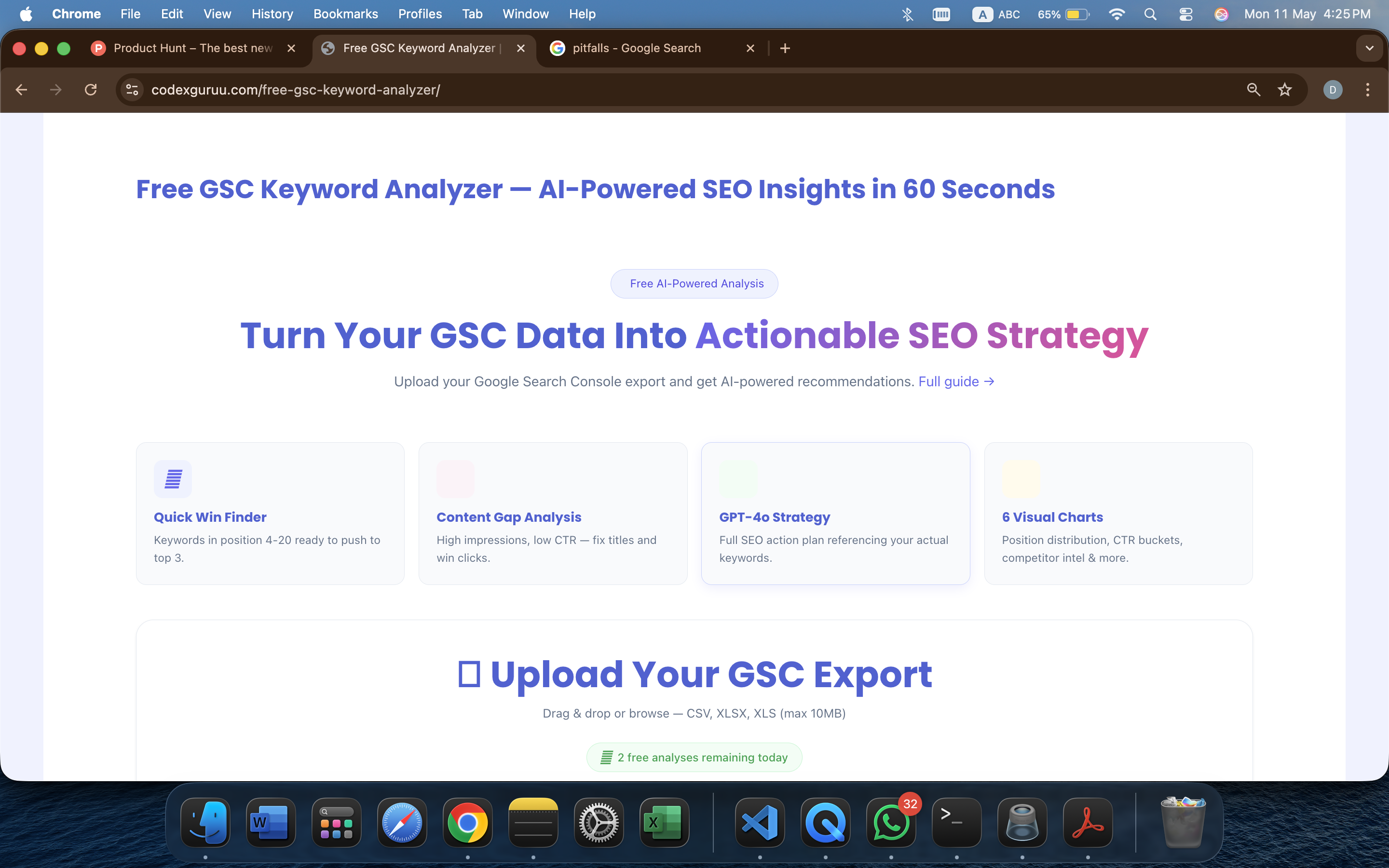 Free GSC Keyword Analyzer