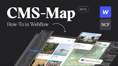 Carte interactive avec des épingles de localisation personnalisées mettant en valeur le contenu du CMS Webflow.
