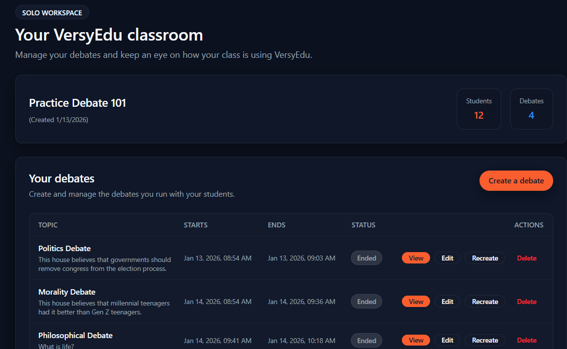 VersyEdu - Screenshot 2 showing product features and functionality