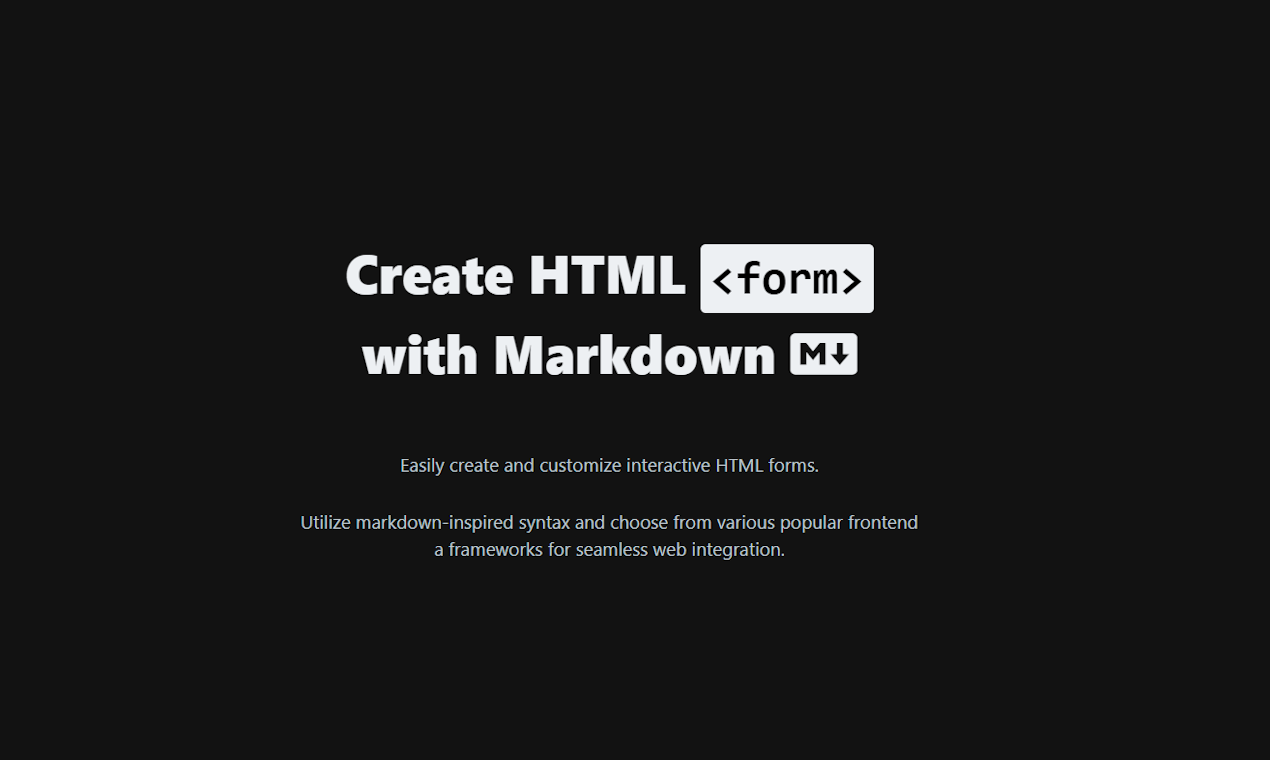 startuptile Create HTML Form-Build HTML forms with Markdown