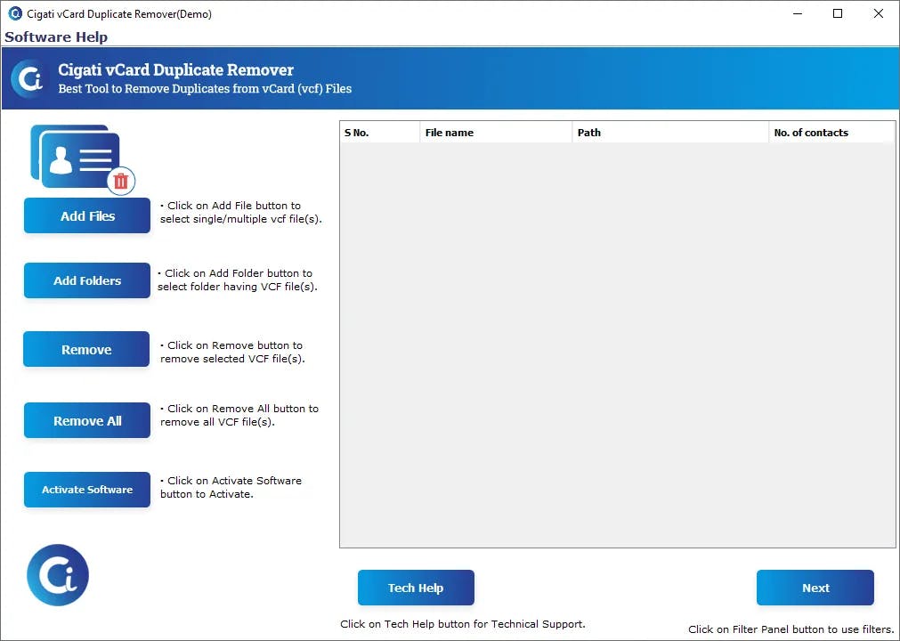 Cigati vCard Duplicate Remover media 1