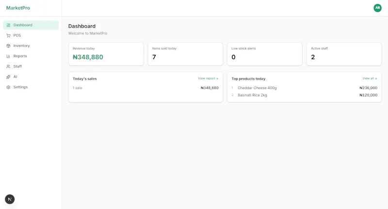 MarketPro — Smart POS for Market Shops screenshot 2