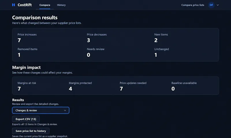 CostRift screenshot 1