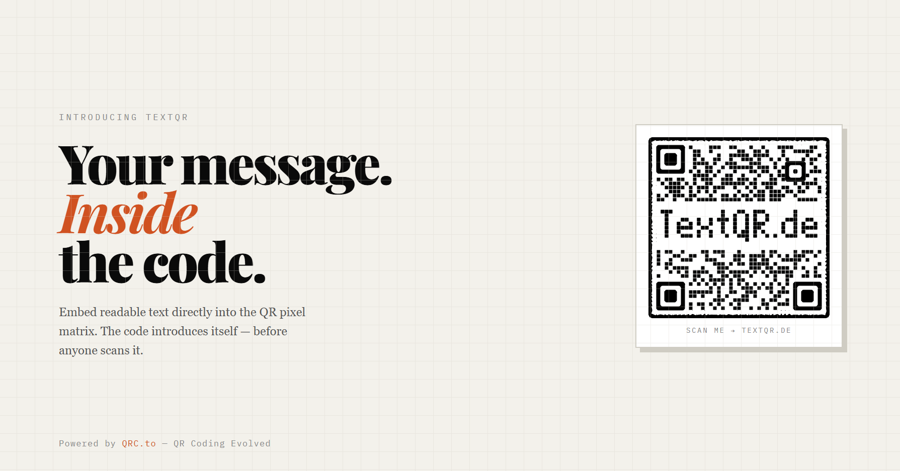 TextQR.de :Your message. Inside the code gallery image