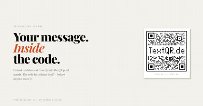 TextQR.de :Your message. Inside the code gallery image