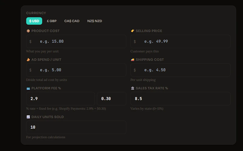 ProfitCalc.me screenshot 2