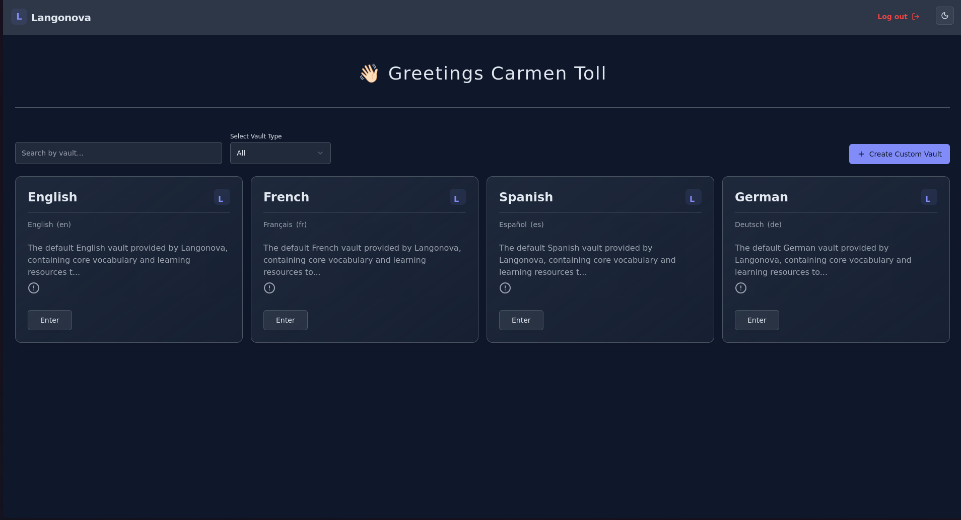 Langonova - Screenshot 2 showing product features and functionality