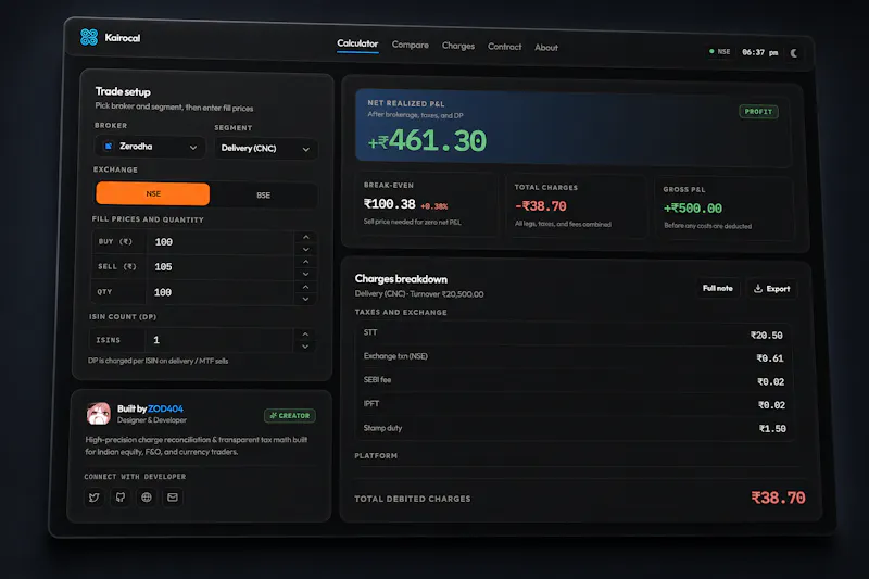 Kairocal - The Brokerage Calculator screenshot 2