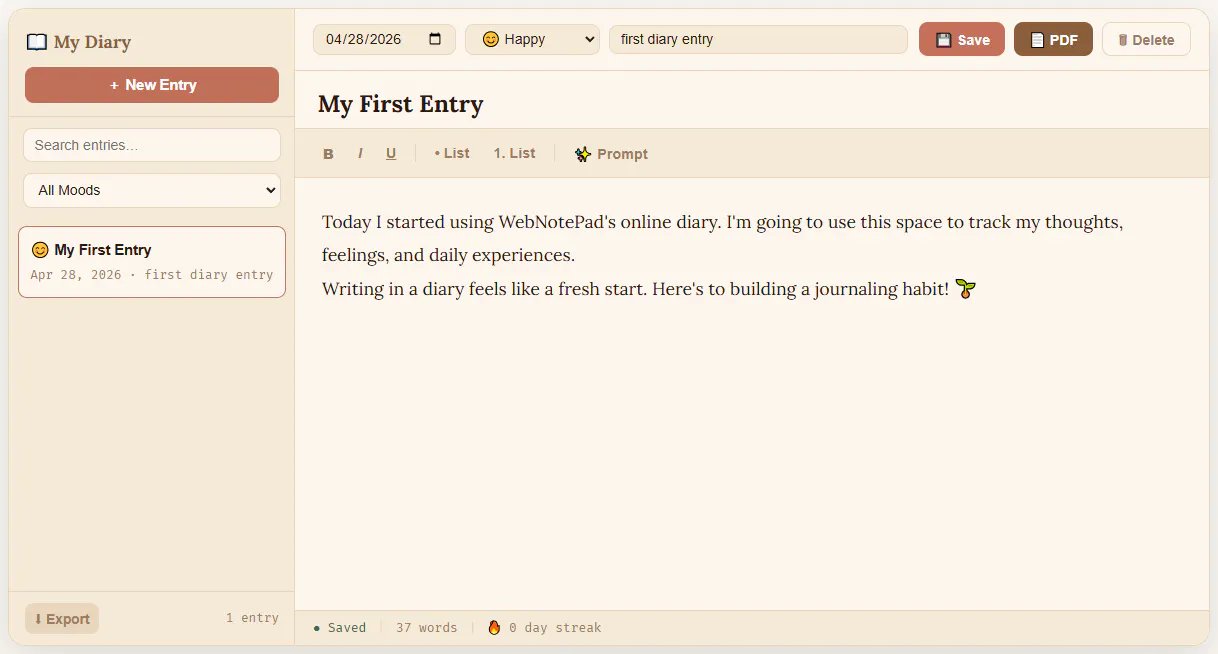 Notepad & Diary Online gallery image