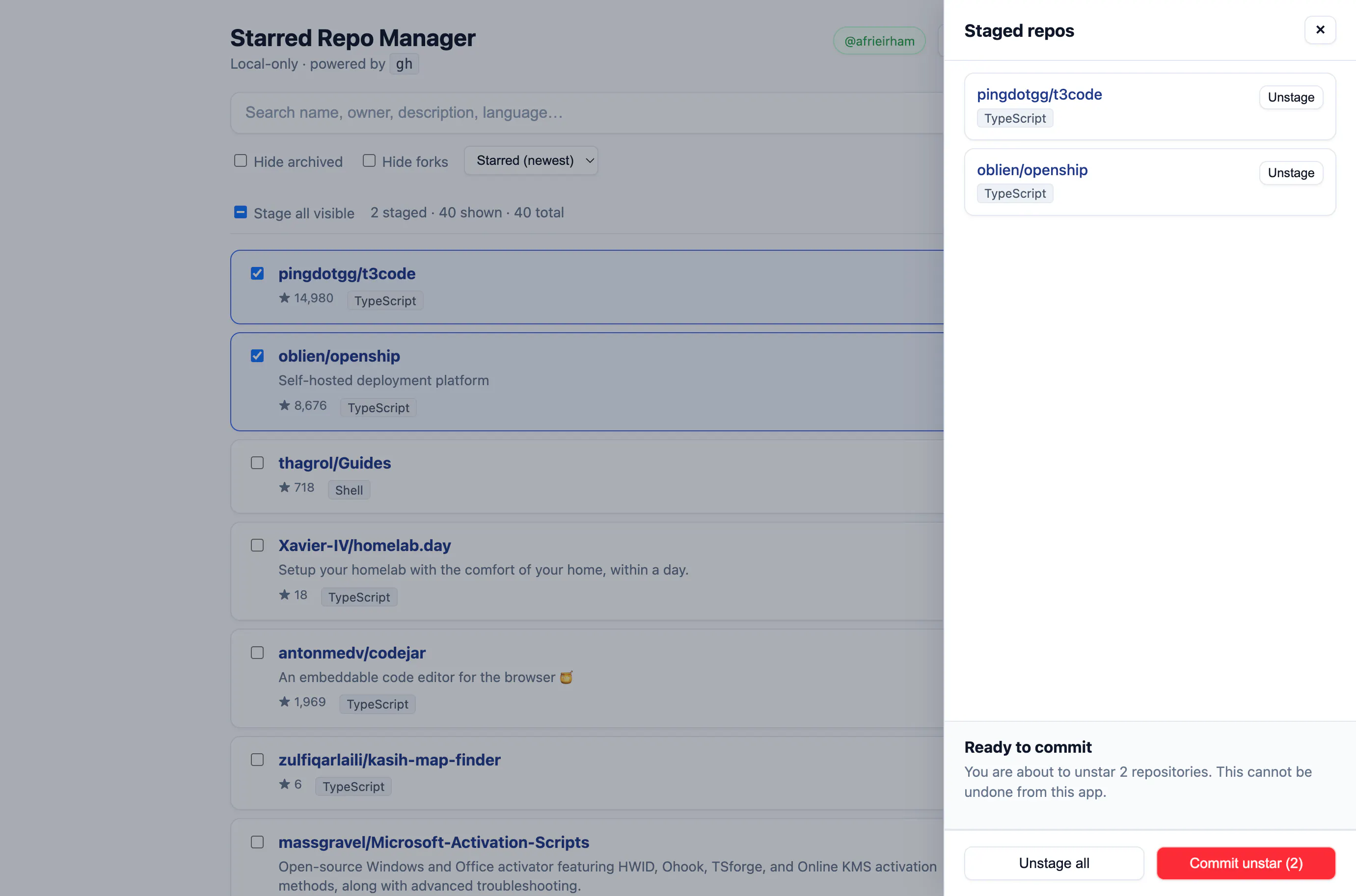 github unstar gallery image