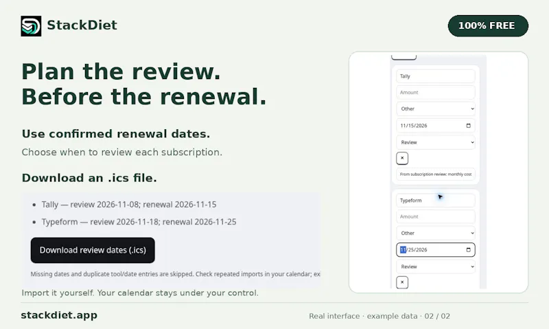 StackDiet screenshot 2