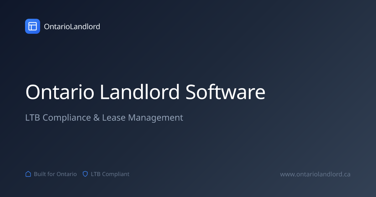 OntarioLandlord - Main product screenshot demonstrating key features and user interface