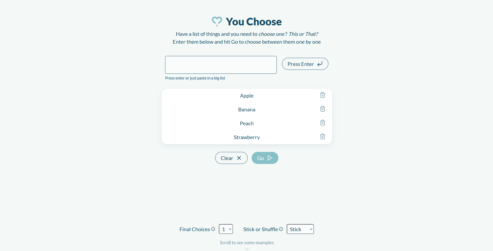 You Choose - A Decision Making Tool - Screenshot 2 showing product features and functionality