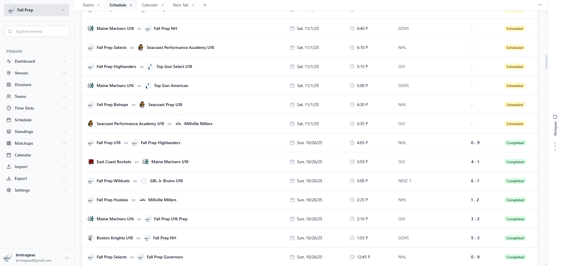 MySportScheduling gallery image