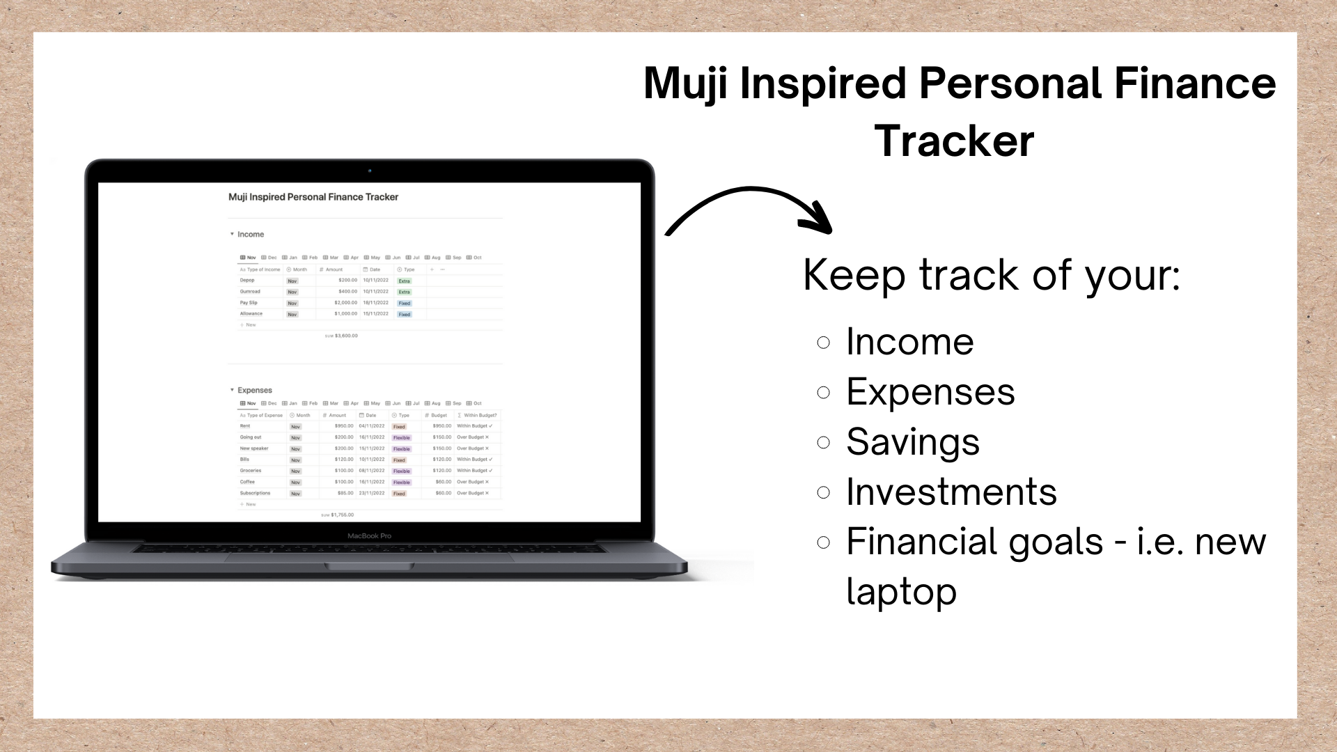 Rastreador de finanzas personales inspirado a Muji - Una forma mínima, elegante y fácil de administrar sus finanzas. media 2