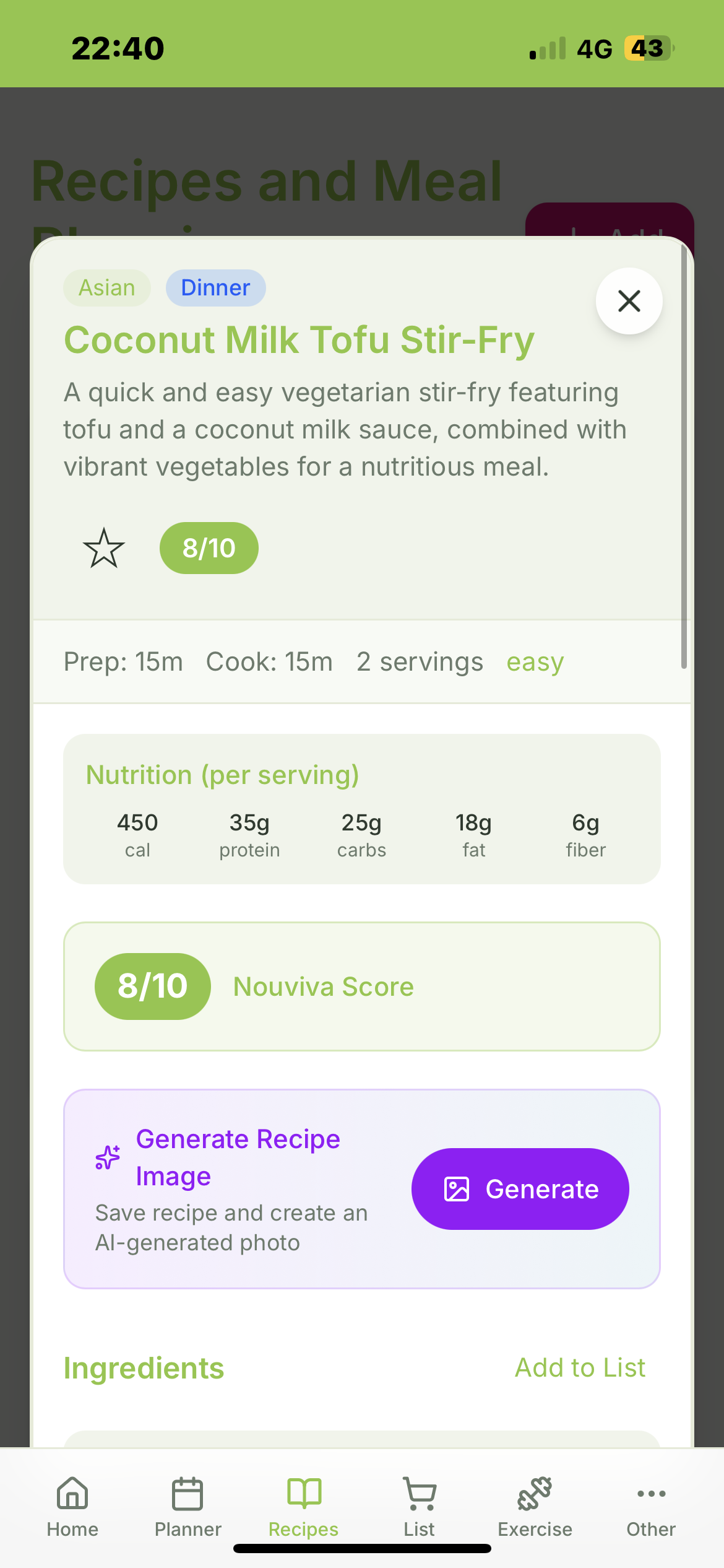 AI health planner aligned to user goals gallery image