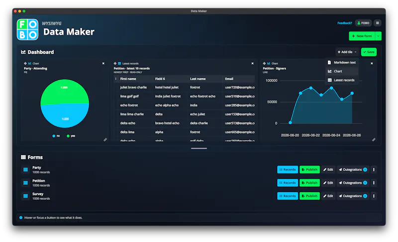 Data Maker screenshot 2