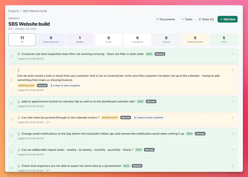 Tracker screenshot 1