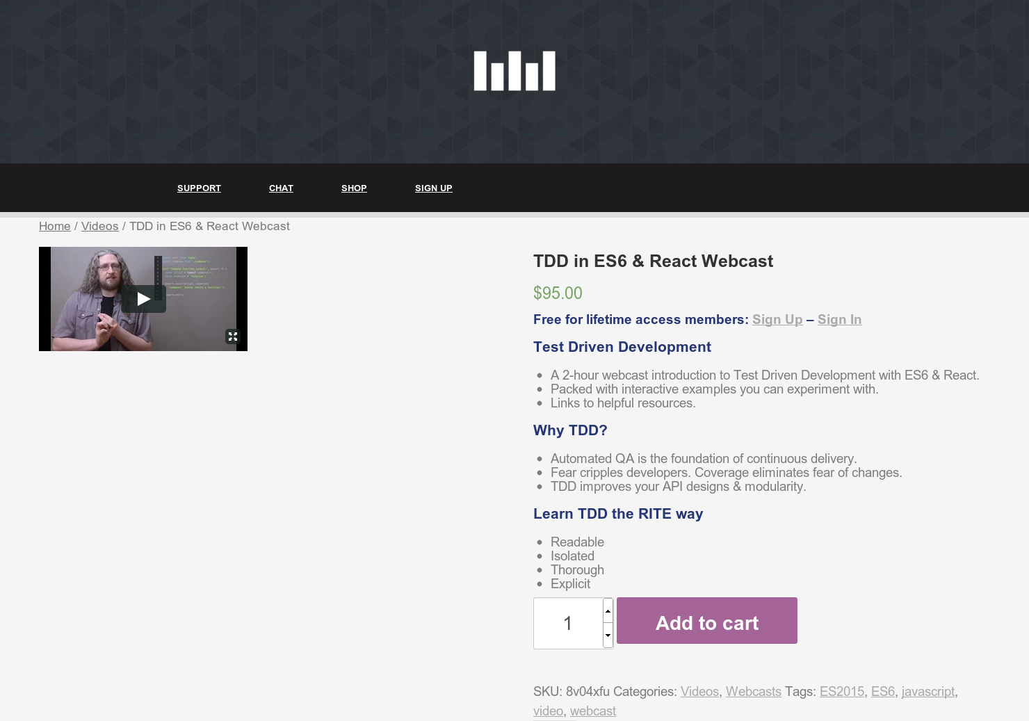 TDD in ES6 & React Webcast